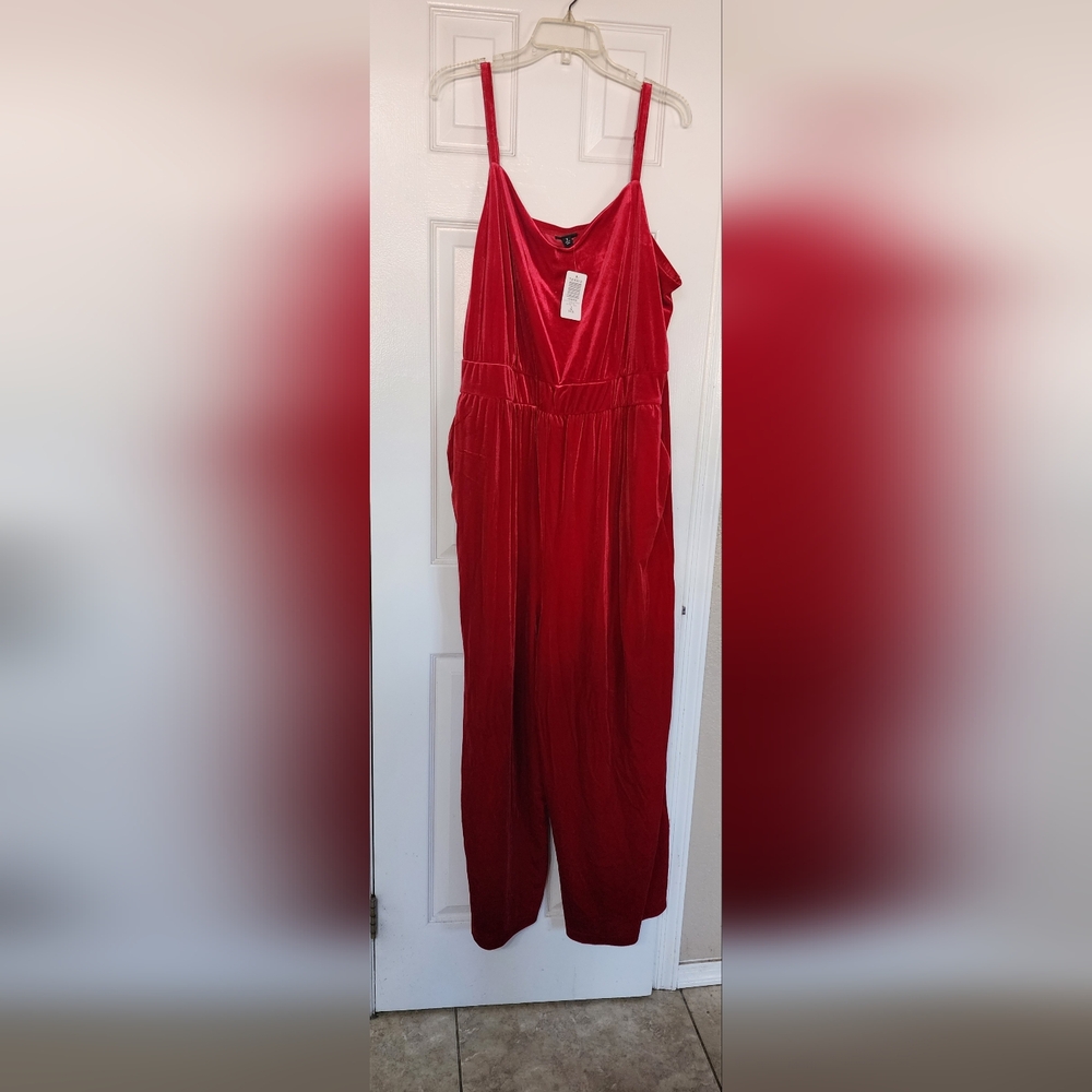 Torrid Red Velvet Jumpsuit